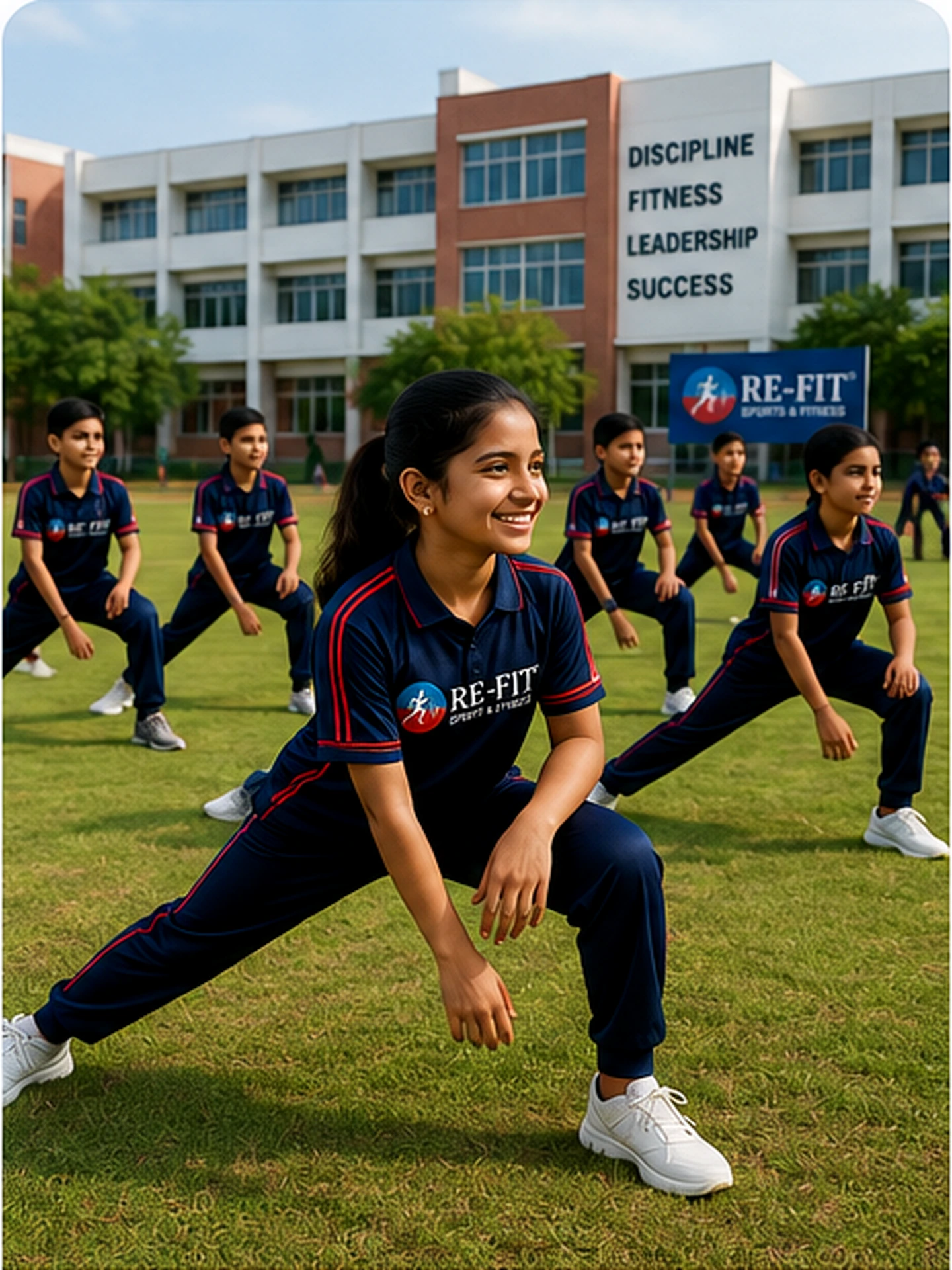 Students participating in a healthy school community activity