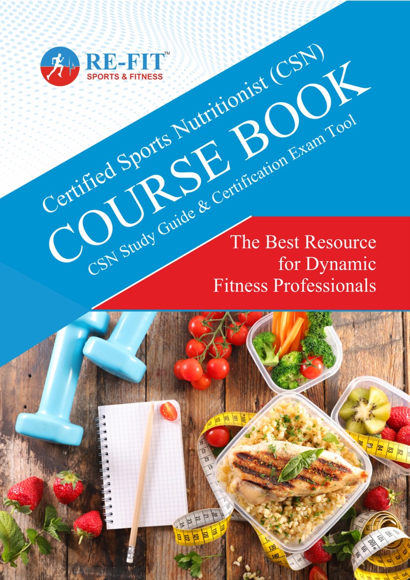 RE-FIT Certified Sports Nutritionist (CSN) Course Book – Sports Nutrition Education Guide Cover